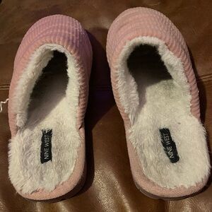 Nine West Pink Slippers Well Worn
